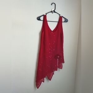 Rory 3Pc Pant Suit Women Large Red Asymmetrical Elegant Any Occasion Y2K USA